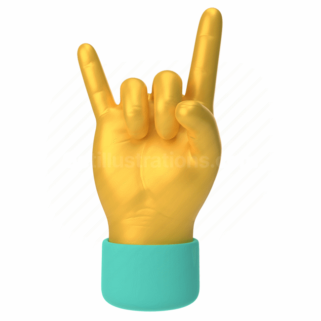 emoticon, emoji, sticker, gesture, hand, rock, yellow